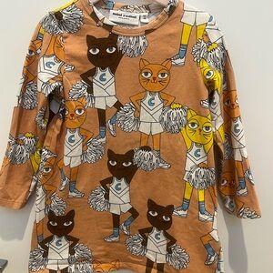 Mini Rodini Brown Cat Print Dress